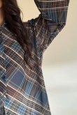 Ainsley Plaid Chiffon Blouse Teal